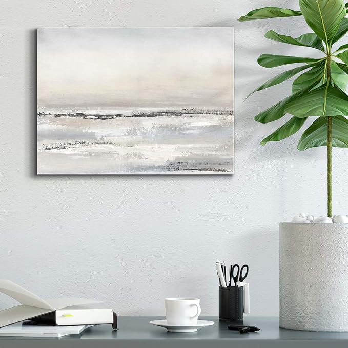 Renditions Gallery Canvas Nature Wall Art Modern Decorations Paintings Serene Winter Snow Glam Romantic Abstract Minimalist Artwork Prints for Bedroom Office Kitchen - 12"x18" LT33