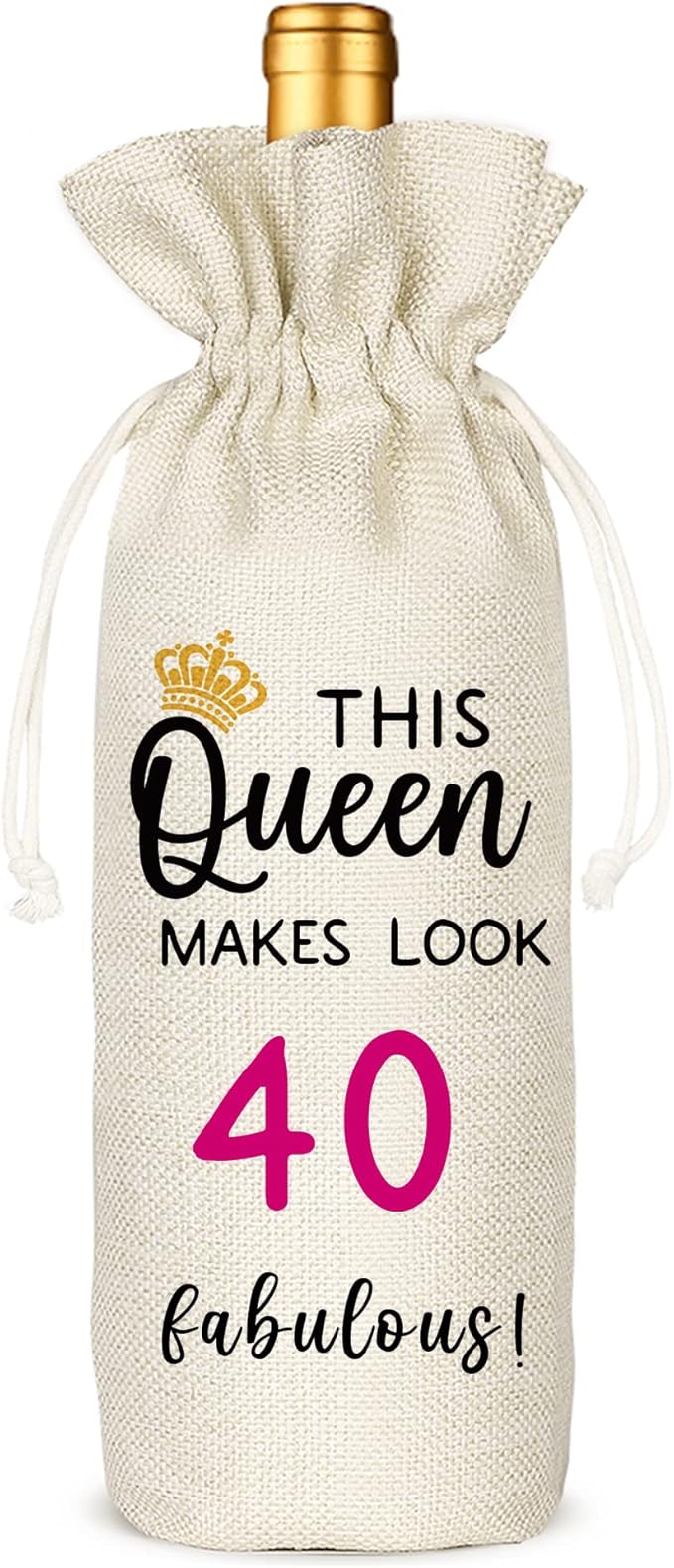 Socive 40th Birthday Wine Bags, 40 Years Old Gifts, 40th Birthday Gifts for Women, 1984 40 Birthday Party Decoration, Wine Bag Gifts for Friends Sisters Mom(40th Birthday)