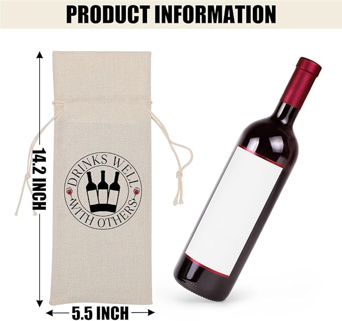 Funny Wine Quotes Wine Bag Wine Tasting Party Supplies for Wine Lovers Women Men Bride Groom Friend Mom Christmas Birthday Wedding Bachelorrette Party Wine Bags