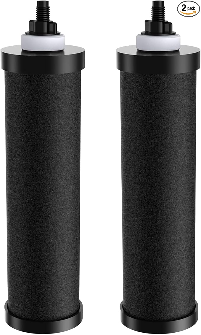 GLACIER FRESH Replacement for BB9-2 Black Purification Water Filter, Compatible with Berkey® BB9-2 Black Filters and Berkey® Gravity Water Filter System, 2 Pack