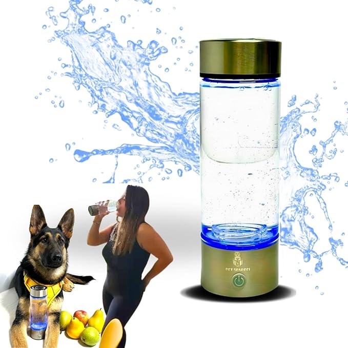 PET'SBARREL Hydrogen Water Bottle - Rapid 3-min Electrolysis Hydro Water Ionizer. Hydro water bottle. Water hydrogenator. Hydrohealth water bottle. Healthy hydration hydrogen water bottle generator