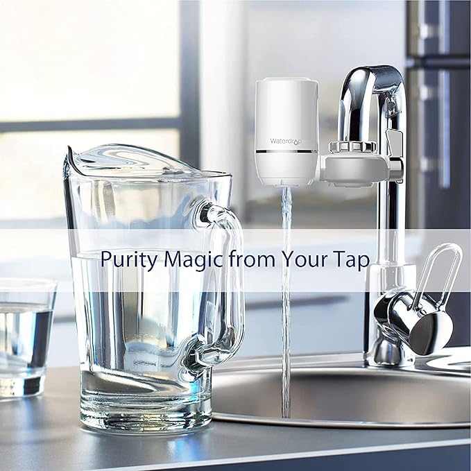 Waterdrop WD-FF-01A Replacement Filter, Faucet Water Filter, Replacement for WD-FC-01, WD-FC-02, WD-FC-06, Reduces Chlorine, Taste and Odor, Last Up to 9 Months (Pack of 3)