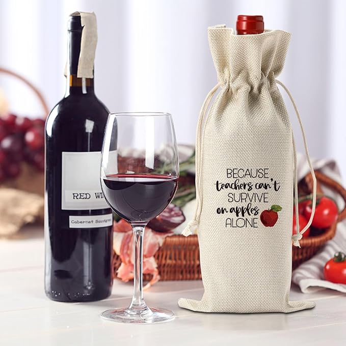 XFW Teacher Gifts Wine Bag Teacher Appreciation Gifts for Women Men Teacher Thank You Gifts from Student Teacher Retirement Gifts End of the Year Teacher Gifts