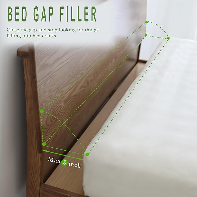 Bed Wedge Pillow for Headboard, Bed Gap Filler King of Headboard Pillow, Mattress Gap Filler Made with Triangle Pillow to Close The Gap (0-8") Between Headboard/Wall and Mattress (76"x8"x 6")
