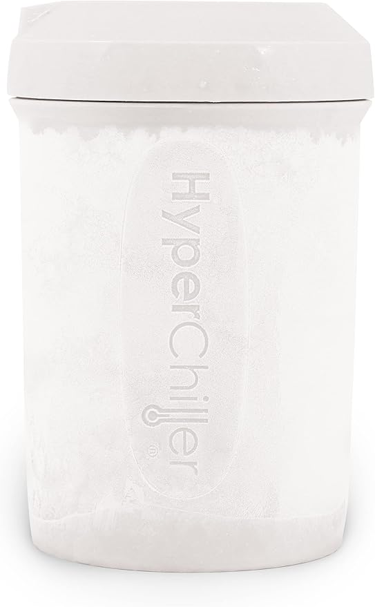 HyperChiller HC2W Patented Iced Coffee/Beverage Cooler, NEW, IMPROVED,STRONGER AND MORE DURABLE! Ready in One Minute, Reusable for Iced Tea, Wine, Spirits, Alcohol, Juice, 12.5 Oz, White