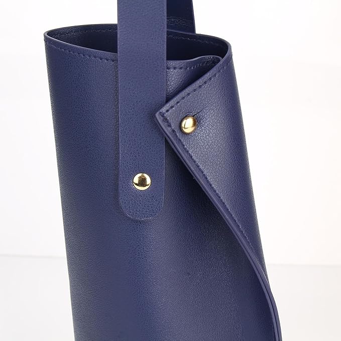 Wine Gift Bag, Reusable PVC Leather Wine Tote Carrier, Double Layered bag, Birthday Bridal Showers Holiday Gifts