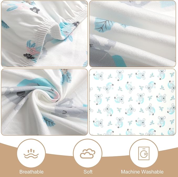 Pack n Play Sheet Fitted Sheet. 2 Piece Mini Crib Sheet Elastic Playard Sheet Set Portable Sheet Set Elastic Convertible Playard Pad. Compatible with Graco Pack n Play. (Owl and Tree Bag)