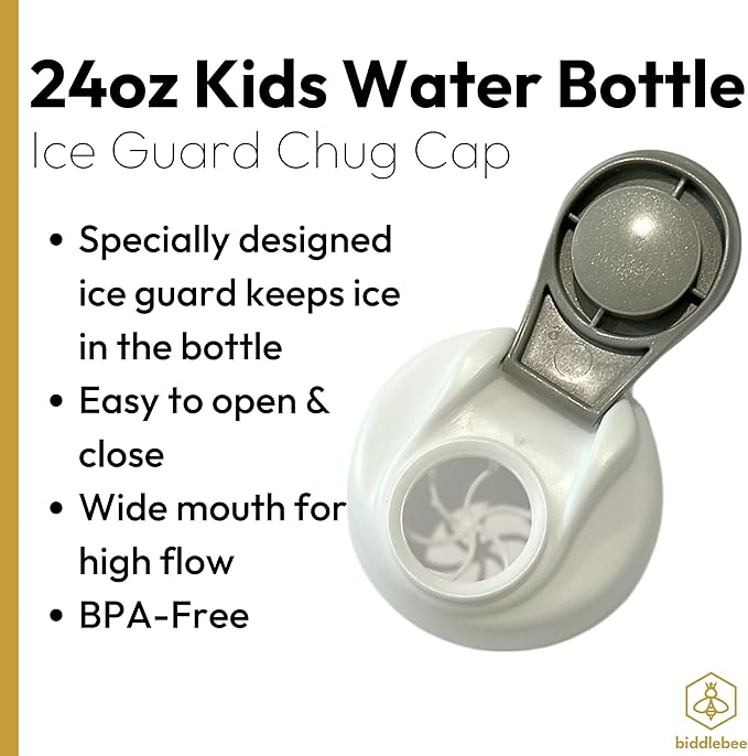 Kids Water Bottle with Chug Lid & Easy Carry Handle | 24oz BPA-Free Tritan Bottles with Leakproof Cap | Reusable & Durable for Girls, Boys, School & Sports | Made in USA