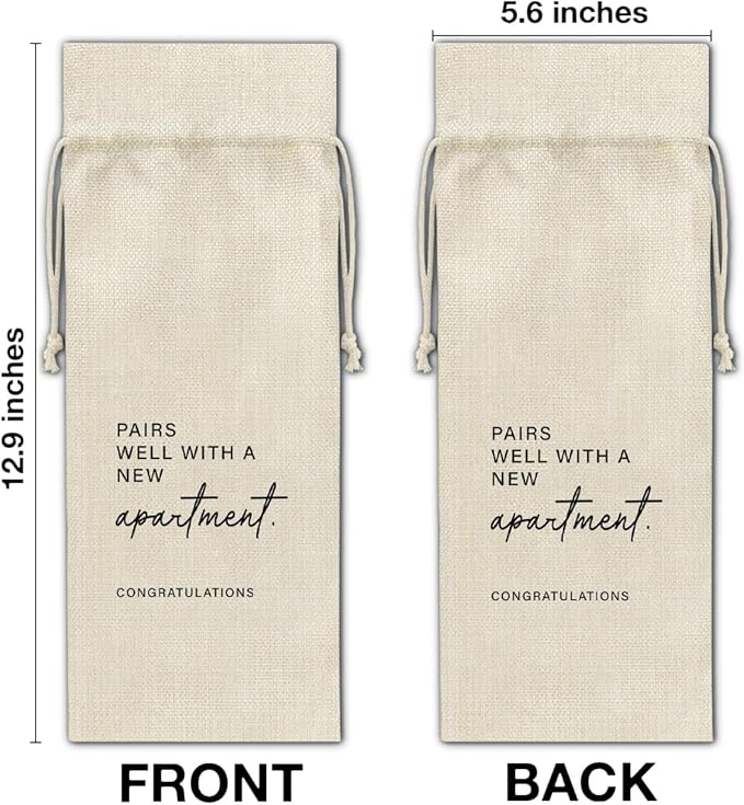 Housewarming Wine Bag, New Apartment Wine Gift Bag, House Warming Gifts for New Homeowner, Realtor Gift to Clients