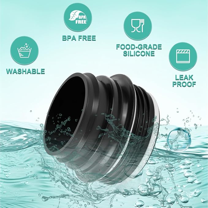 2PCS Bottle Adapter for Cirkul to YETI Rambler | BPA Free Plastic, Food Grade Silicone Fits for YETI Rambler Water Bottles(Black)