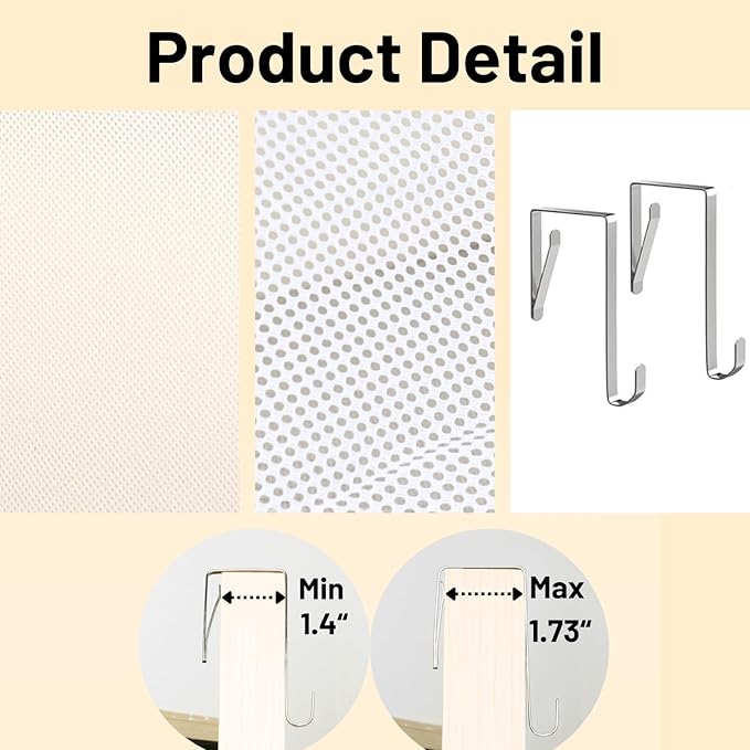 Over the Door Organizer 7 Tiers, No Tilt Closet Organizers and Storage for Bedroom, Weight Capacity of 50 lbs for Back of Door Organizers,Door Hanging Organizer for Closet,Diaper Organizer,Beige