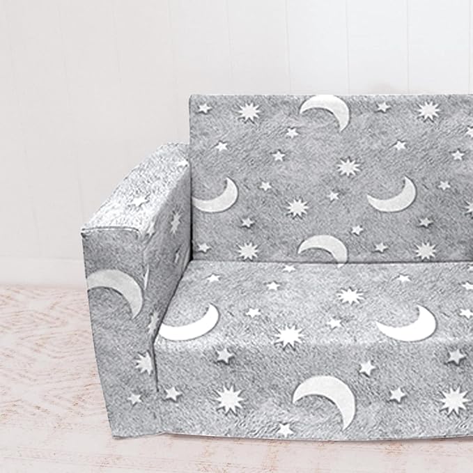 Kids Sofa, Glow in The Dark Toddler Chairs Children's 2 in 1 Convertible Sofa to Lounger - Extra Soft Flip Open Chair & Sleeper, Kids Couch for Kids Girls Boys