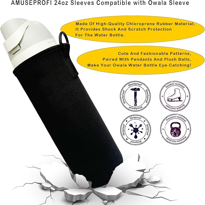 24oz Sleeves Compatible with Owala Sleeve Water Bottle Strap Compatible with Owala Charm Cute Accessories Compatible with Owala FreeSip Stainless Steel 24oz Tritan 25oz Twist 24oz Tumbler