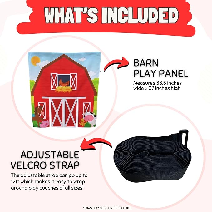 Play Panel for Childrens Foam Sofa Kids Couch (Barn)