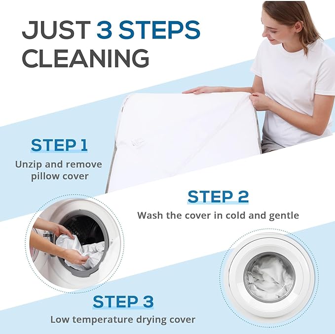 Sasttie Wedge Pillow for Sleep Apnea, 12 Inch Memory Foam Bed Wedge Pillow for Acid Reflux Relief, 30 Degree Triangle Incline Pillow Wedge for Sleeping with Removable Cover, Solid Warm Gray