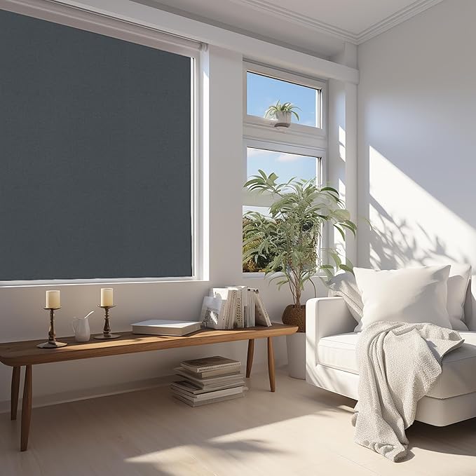 Portable Blackout Shades 100% Blackout Curtains for Bedroom Small Window Curtains No Light Kitchen Windows Insulated for Nursery for Baby Travel Curtain,Gray,56" W x 63" L,1 Panel