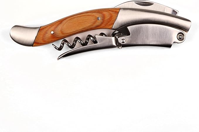 Semecca® Corkscrew Wine Opener, Waiter's Corkscrew, Double Stage, The perfect Wine Opener and Wine key, Wine Bottle Shaped Wooden Box, Gift for Wine Lovers (Naturalwood)