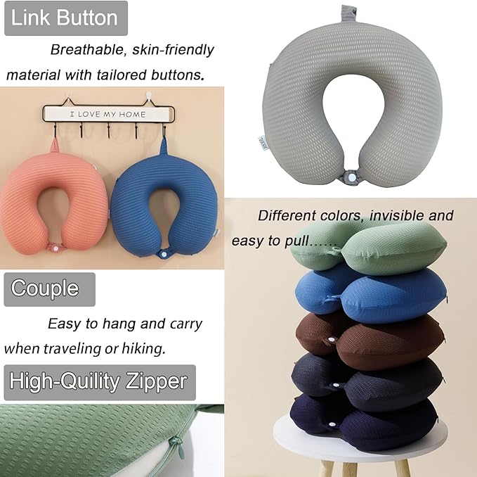 Neck Pillow Cover, Travel Neck Pillow Cover, Travel Neck Pillow Case Cover, Travel U Neck Pillow Cover, Soft and Smooth, Neck Pillow Replacement Cover (Only Pillow Covers, no Filler)