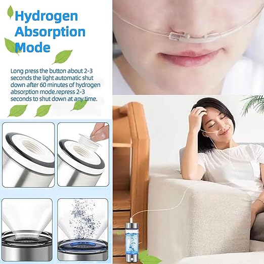 Hydrogen Water Bottle Generator 3 in 1,Portable Hydrogen Rich Health Water Bottles,Hydrogened Glass Ionizer Cup,Hydrogen Water Machine Travel Gift for Women/Men/Mom/Father/Grandpa/Grandma Office/Home
