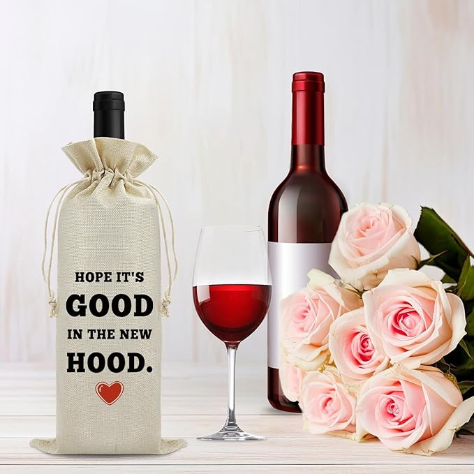 Housewarming gifts for New House Wine Bag New House Bless Gift for New Homeowner Neighbor Friends Moving Away Gifts for Home Buyers Congratulations Housewarming Wedding Birthday Party Supplies