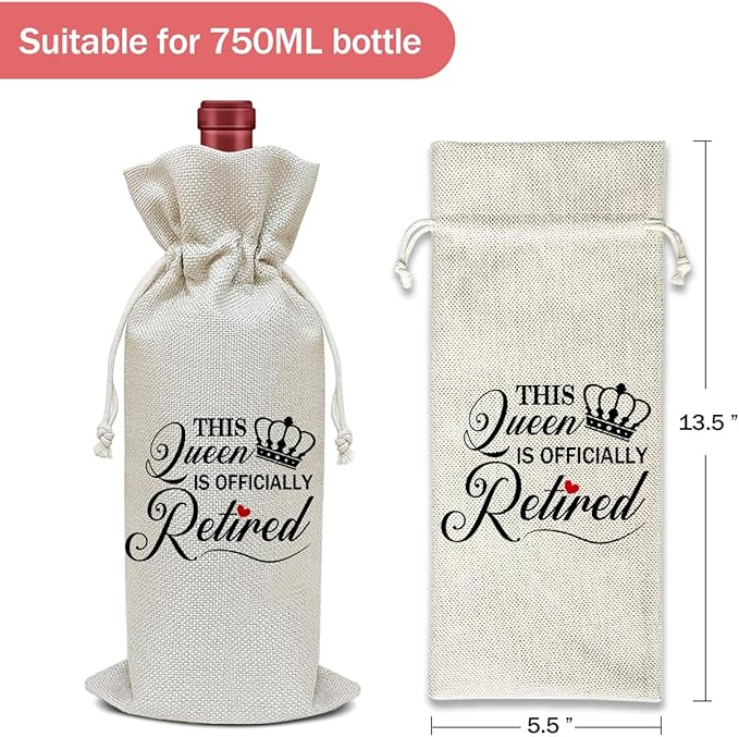 Retirement Wine Bag, Farewell Gifts Retirement Gifts for Women Men Coworkers Colleagues Friends, Party Favor Wine Champagne Gift Bag With Drawstring -15