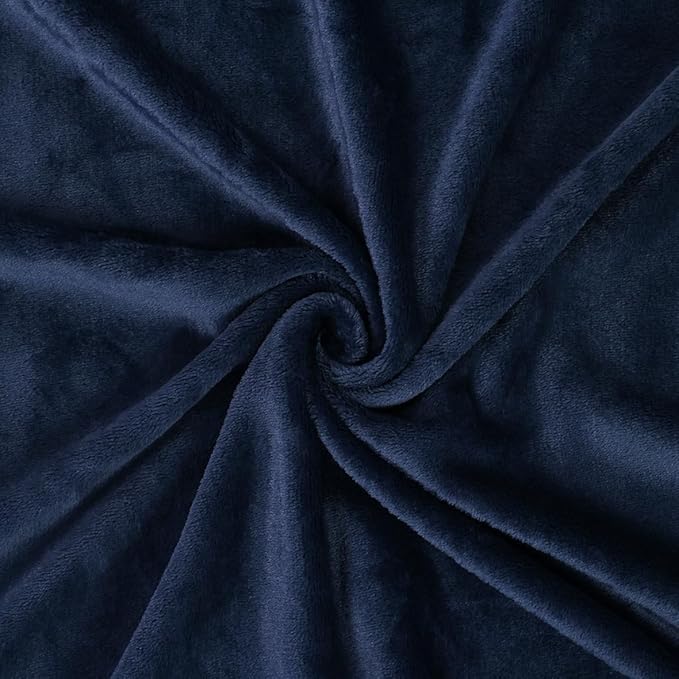 Vessia Travel Blanket for Airplane, Train and Car, Warm and Soft Travel Blanket in Bag for Adults and Kids, Portable Compact Long Flight Blanket with Luggage Sleeve, Backpack Clip(Navy)