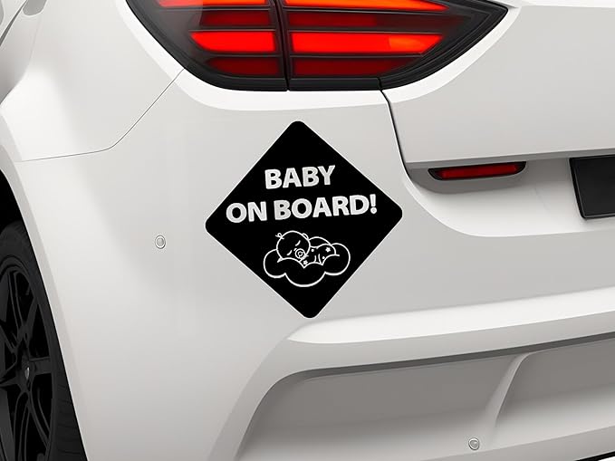 Baby on Board Sleepy Baby Viynl Decal Sticker for Windows, Car Sticker | Cars Trucks Vans, Bumper Sticker, Size: 5inch (Black)