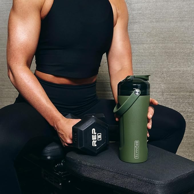 BrüMate MultiShaker Blender Shaker Bottle | 100% Leakproof Insulated Stainless Steel Shaker Bottle | The Perfect Shaker Cup, Protein Shaker Bottle, and Pre Workout Bottle for the Gym | 26oz (Guava)