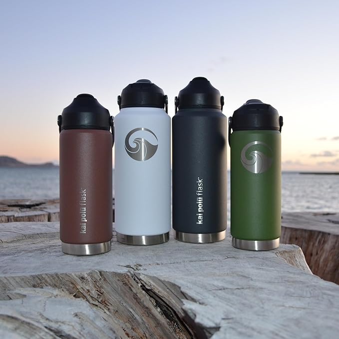 Insulated Stainless Steel Water Bottle (Charcoal (Lanahu), 32 oz)