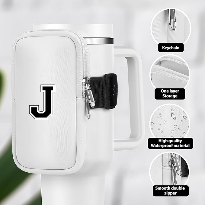 Mini Water Bottle Pouch for Stanley-Tumbler pouch with Zipper Pocket, Stanley pouch, Insulated Mug pouch, Tumbler carry holder pouch, Travel mug pouch | Waterproof