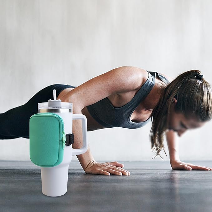 Water Bottle Pouch for Stanley 40 oz Tumbler with Handle - Gym Accessories for Women, Cup Belt Bag Compatible with Stanley/Simple Modern Tumbler Accessories
