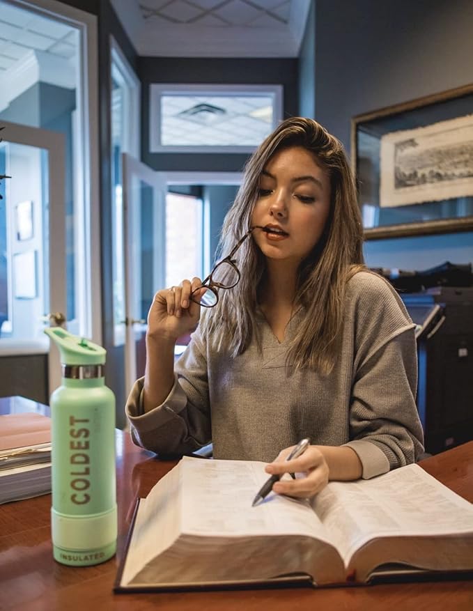 Coldest Water Bottle with Standard Mouth Straw Lid Metal Thermos Vacuum Insulated Stainless Steel l Reusable Leak Proof Cupholder Flask (21 oz, Sahara Peach)