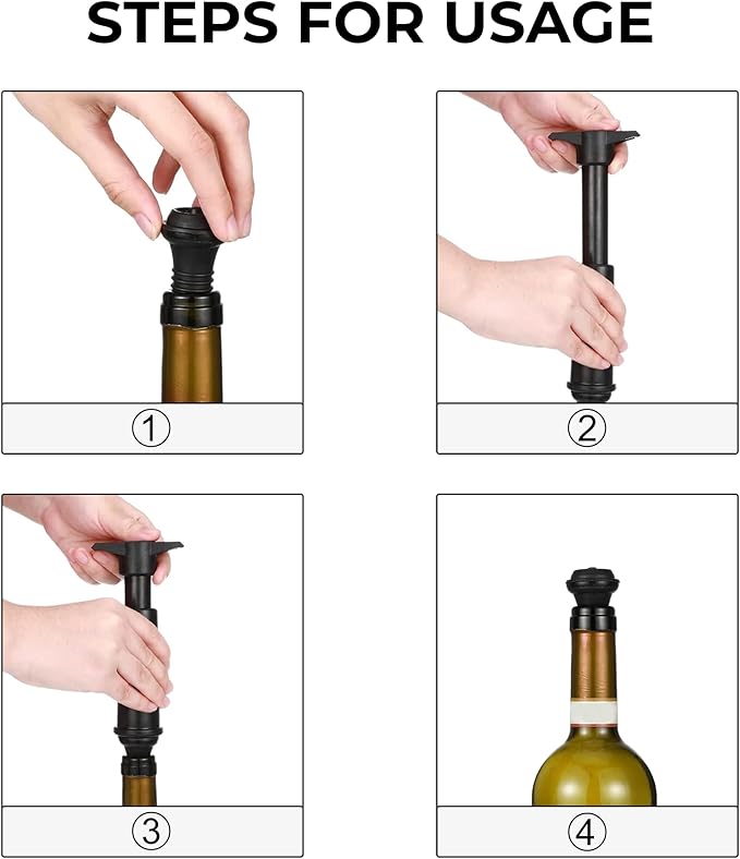 Wine Saver Vacuum Stoppers of 8 Rubber Wine Stoppers, for Wine Saver Vacuum Pump Wine Preserver, Reusable Bottle Sealer, Best Wine Air Vacuum Stoppers to Keep Wine Fresh, Ideal Wine Accessories Gift