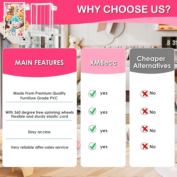 Stuffed Animal Storage Zoo Stuffed Animal Holder Space Save Vertical Stuffed Animals Storage PVC with Elastic Band and Net for Playroom Birthday Gift (Small-White)