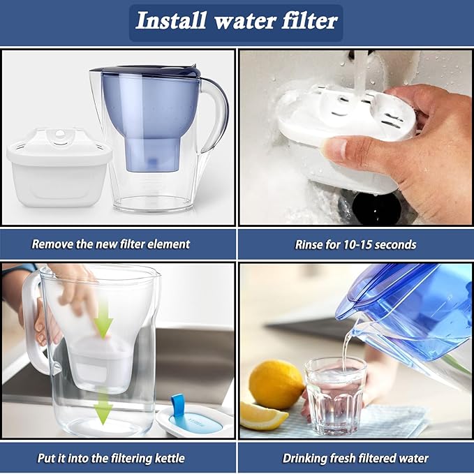 Replacement Filter for Pitcher,Compatible with 1001122/105731 Maxtra Mavea Pitcher Cartridges,Except for the Classic Type,Pack of 6.