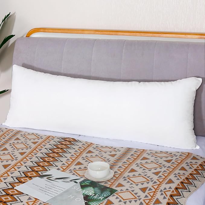 Body Pillow Cover, 20x54 Inches Body Pillow Case Cover with Zipper, Soft Fuzzy Velvet Long Pillow Pillowcase, White