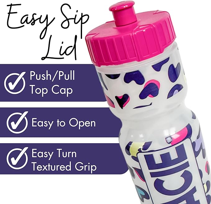 50 Strong Kids Water Bottle | 22 oz. BPA- Free Sports Squeeze Water Bottles with Pull Top Cap |Perfect Water Bottle for School | Reusable & Durable for Boys & Girls | Made in USA