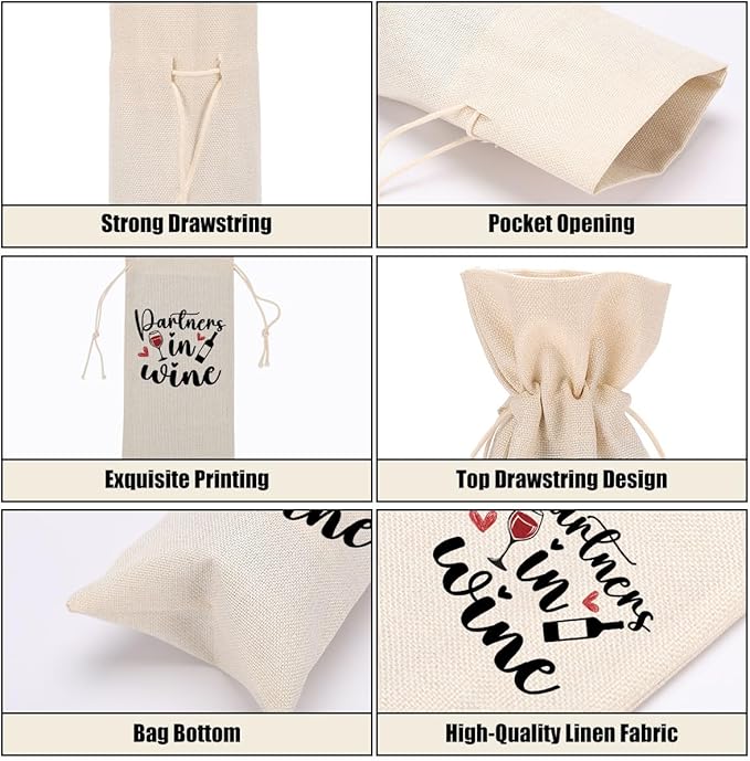 Funny Wine Quotes Wine Bag Wine Tasting Party Supplies for Wine Lovers Women Men Bride Groom Girl Christmas Birthday Wedding Bachelorrette Party Wine Bags