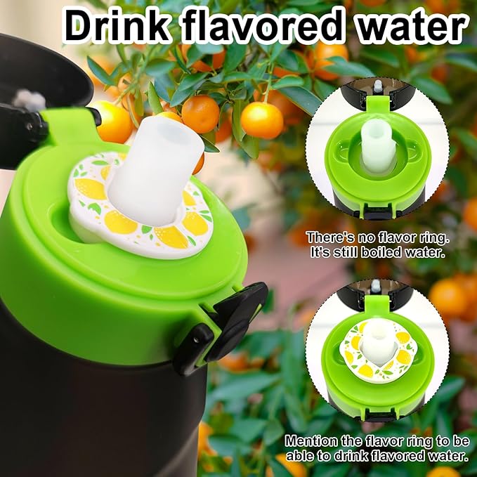 Air Water Bottle with Flavor Pods, Flavored Water Bottle,750ML Large Scented Flavor Water Bottle,Sports Water Cup with Straw Suitable for Gym and Outdoor Games(New Black Green +8Pods)