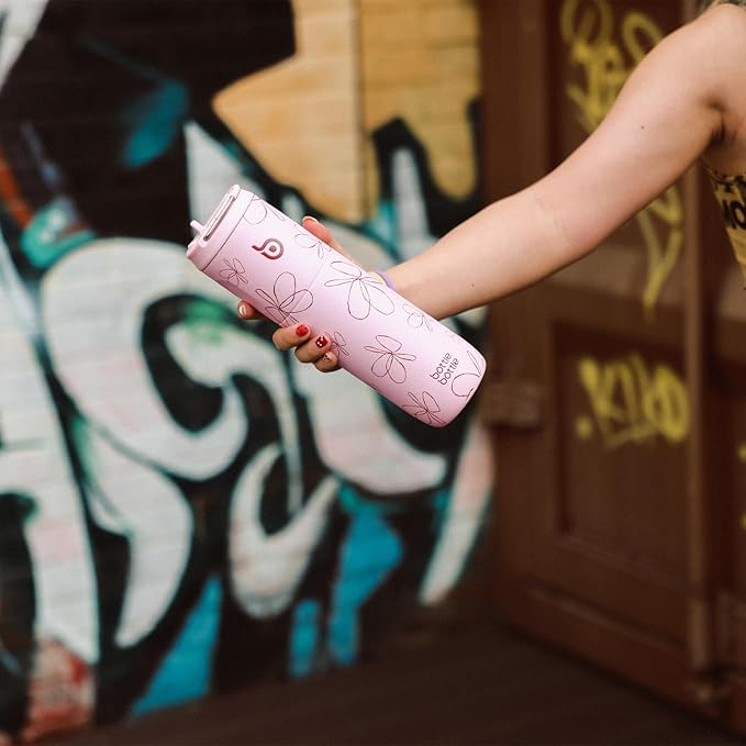 BOTTLE BOTTLE Insulated Water Bottle 24oz with Straw Lid and Handle for Sports Travel Gym Stainless Steel Water Bottles Double-Wall Vacuum Metal Thermos Bottles Leak Proof BPA-Free