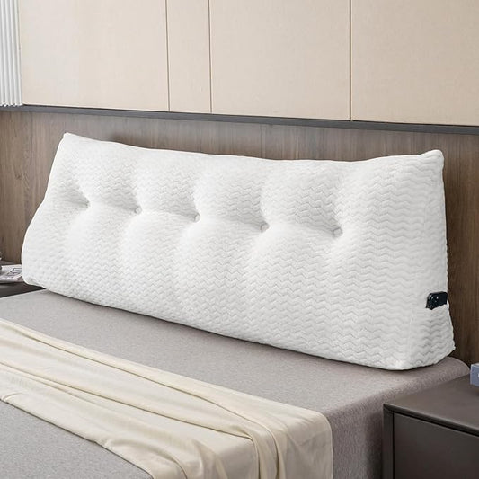 Large Bolster Triangular Headboard Wedge Backrest Positioning Support Bed Rest Reading Pillows Headboard Wedge Pillows for Day Bed Bunk Bed with Removable Cover