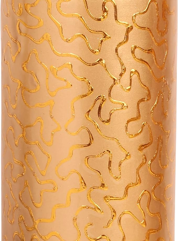 Pure Copper Water Bottle - Handcrafted - Ayurveda health benefits - L- 35 oz - Leak proof - Easy to carry for Sports, Fitness, Yoga, School - Natural Copper Finish Golden Glade Pattern