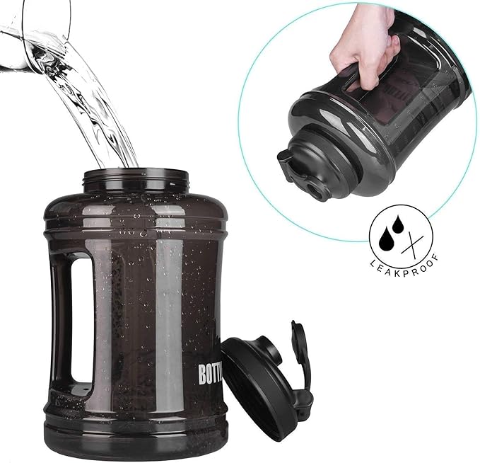 Water Bottle with Handle 2.5L Large Sports Water Bottle Half Gallon BPA Free Plastic Water Bottles Wide Mouth Water Bottle 83oz Reusable Gym Water Jug for Home Drinking Outdoor Sports Hiking Fitness