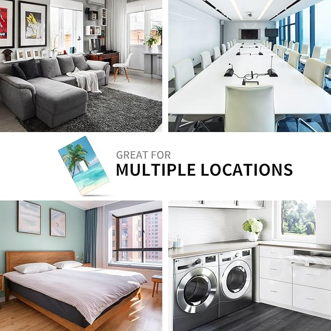 Beach Palm Tree Funny Plastic Wall Plate Decorative Single Toggle Light Switch Cover For Women Girls Bedroom Kitchen Living Room