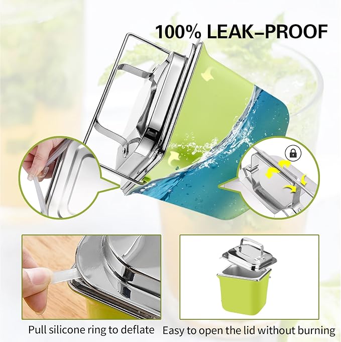 Insulated Ice Bucket with Lid, Ice Scoop & Tongs, 2.5L Double Wall Stainless Steel Champagne Buckets for Cocktail Bar Wine Parties, Versatile Food Container for Hot Soup Ice Cube, Ivory White