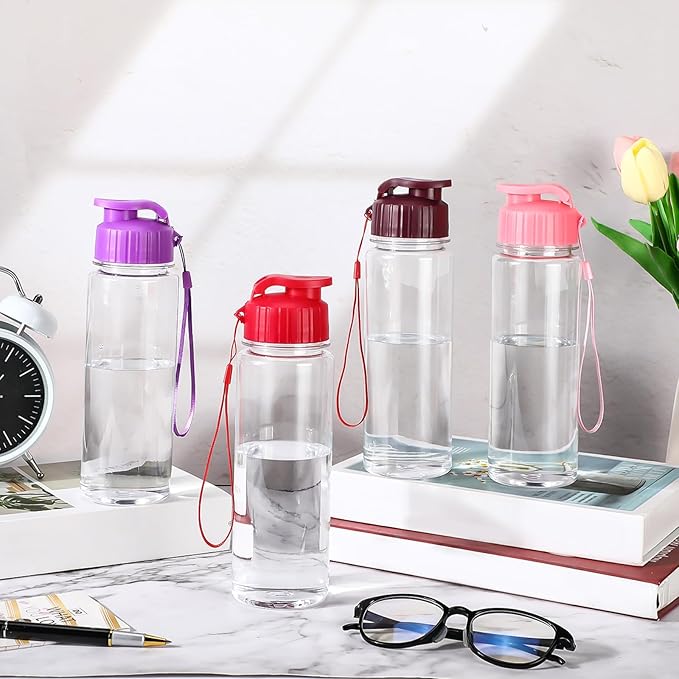 Mifoci 20 Pieces Water Bottle Bulk Plastic Water Bottles Bulk Gym Sports Adults Reusable Large Water Bottles with Leak Proof Flip Top for Party Outdoor(17 oz,Vibrant Color)