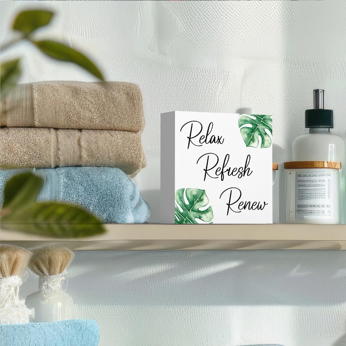 Boho Bathroom Decor, Funny Bathroom Decor, Funny Bathroom Wall Art, Black and White Bathroom Decor, Bathroom Decor for Shelves, Wooden Box Decor Sign for Home Farmhouse Office Living Room Table Shelf