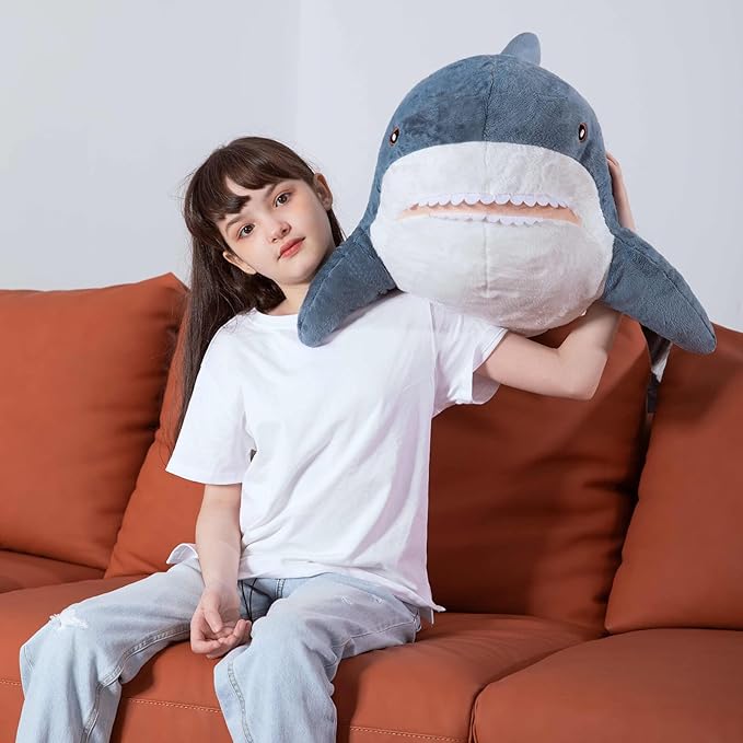 MorisMos Giant Shark Stuffed Animal Shark Plush Toys, Soft Plush Shark Hugging Pillow for Kids, 40 inch