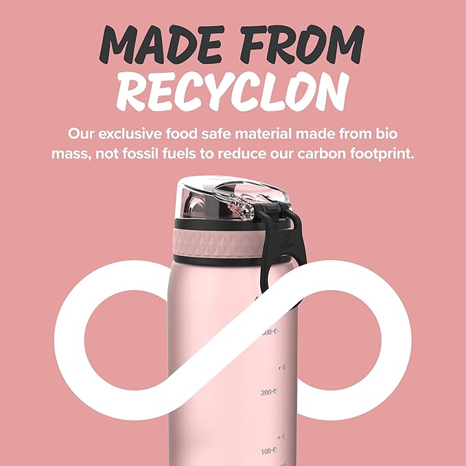 Ion8 Pod Leak Proof BPA Free Handbag Water Bottle, 350ml (12 oz), Frosted Rose Quartz (B074WF2S14)