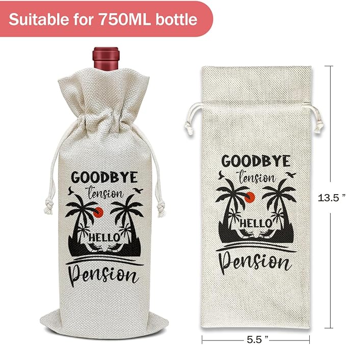 Retirement Wine Bag, Farewell Gifts Retirement Gifts for Women Men Coworkers Colleagues Grandma Grandpa, Party Favor Wine Champagne Gift Bag With Drawstring -17